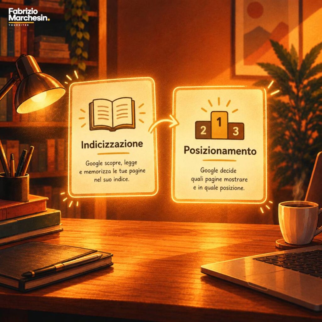 differenza-indicizzazione-posizionamento Differenza tra indicizzazione e posizionamento utile per capire cosa fare dopo aver pubblicato il sito web per la SEO